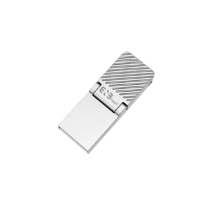ENB Aurorae Mini Flash Drive USB-AT2U2, Dual Rotating Type-C USB-A 3.2, 150MB/s High-Speed Plug-and-Play, Premium Metal Housing 10-Year Warranty, Starlight Silver