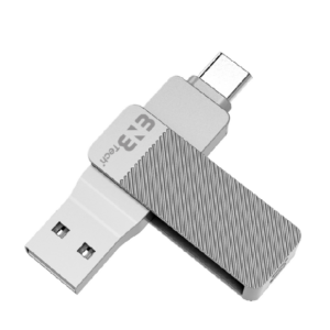 ENB Galaxies Flash Drive - USB - GT2U1 512GB, Dual-Interface TYPE-C USB-A, Up to 150 MB/s Transfer Speed, 22g Ultra-Lightweight All-Metal Body, Starlight Silver / Titanium Gray